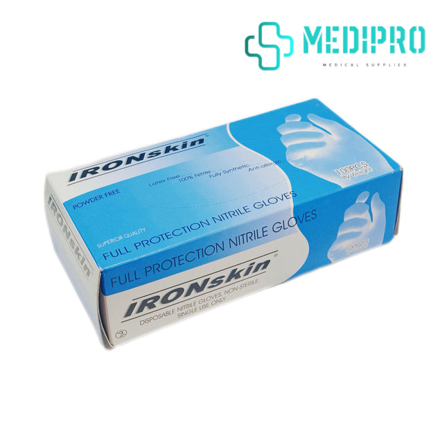 Ironskin Nitrile Glove 100pc/Box powder free XL size blue colour