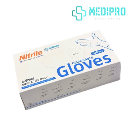 [MediPRO] Disposable Nitrile Examination Gloves (Medical Grade) 100pcs/box